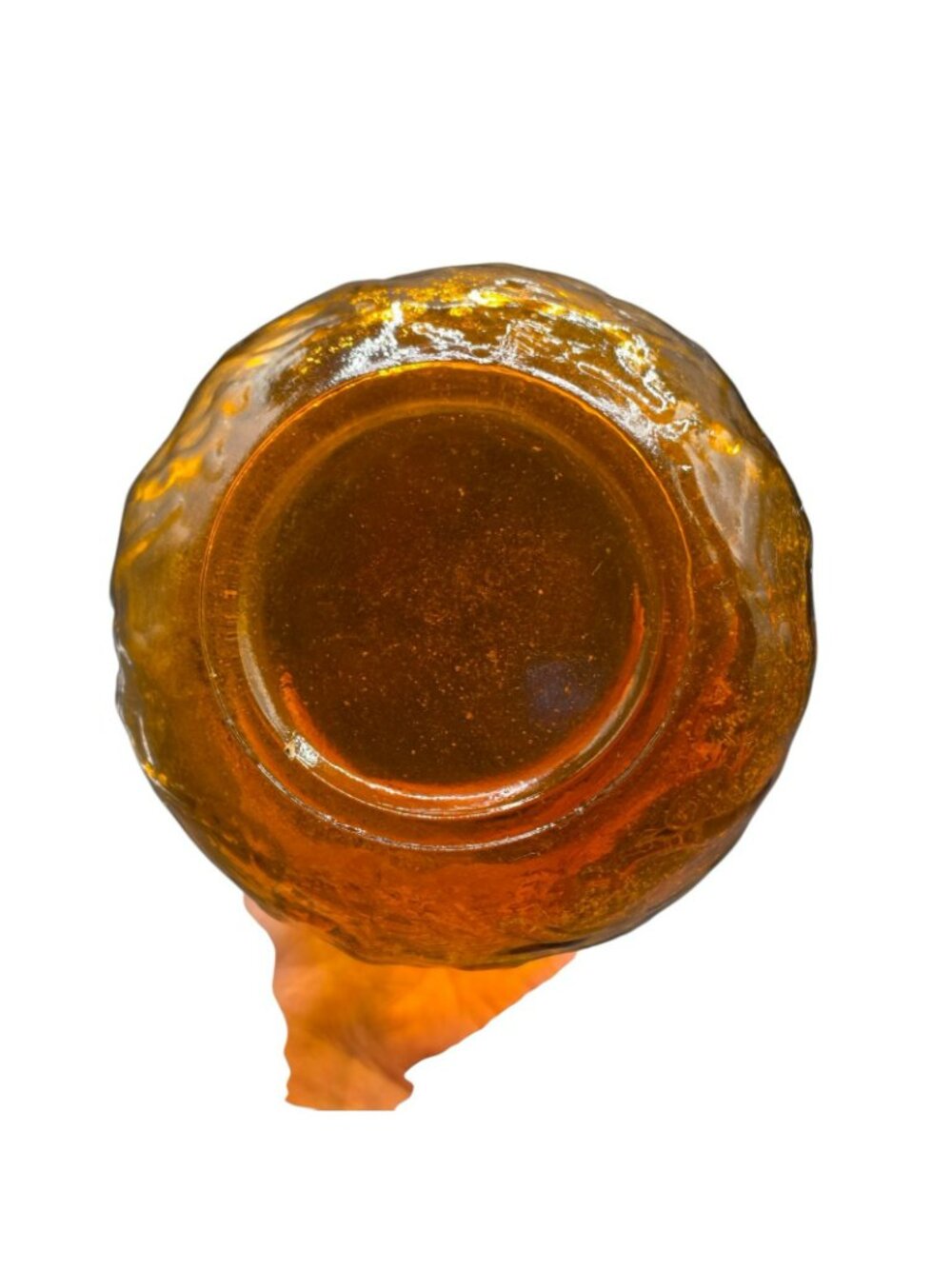 Vintage Florentine Empoli Amber Glass Decanter Flame Stopper Italy - Picture 11 of 11